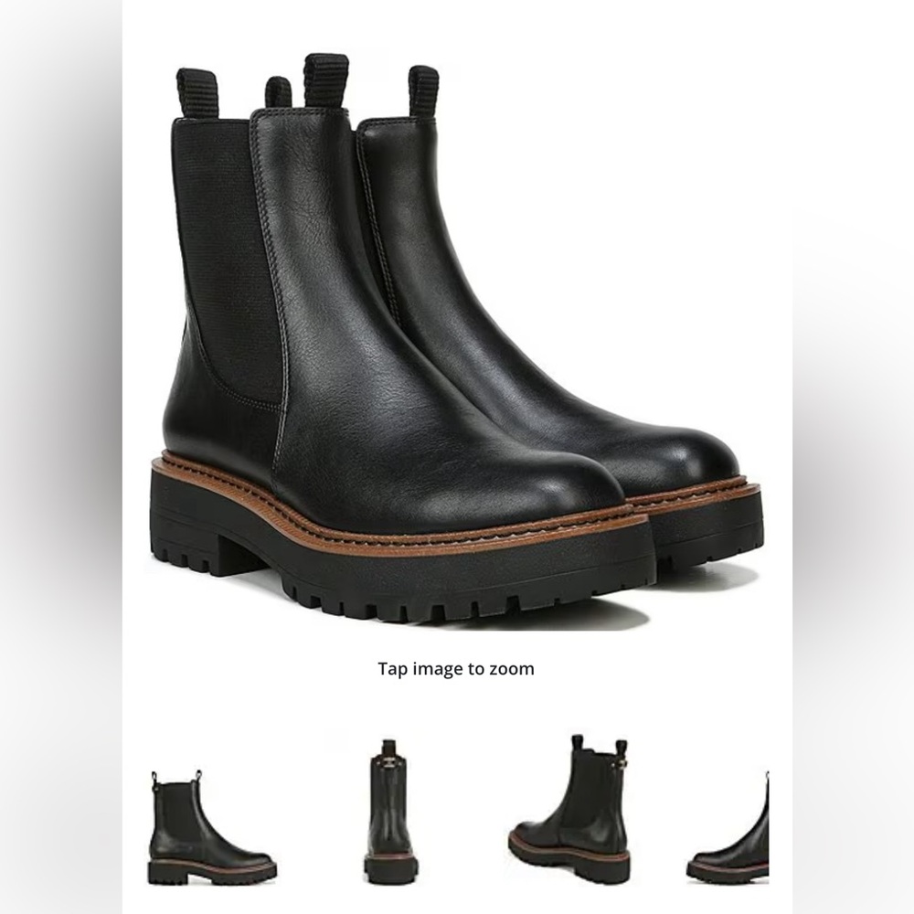 NEW Sam Edelman Womens Laguna Black Leather Waterproof Chelsea Boots Size 5 M